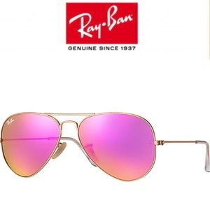 Ray-Ban Aviator Flash Sunglasses Polarized Pink